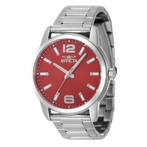 Invicta Other - •Celestial Kepler• Invicta Men's 43 mm Steel Watch with Bold Red Dial